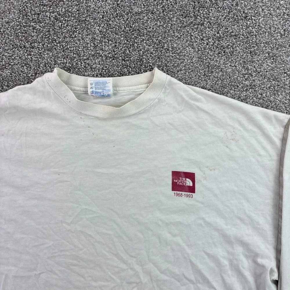 Vintage The North Face Shirt Mens XL White 25th Anniversary 1993 Long Sleeve
